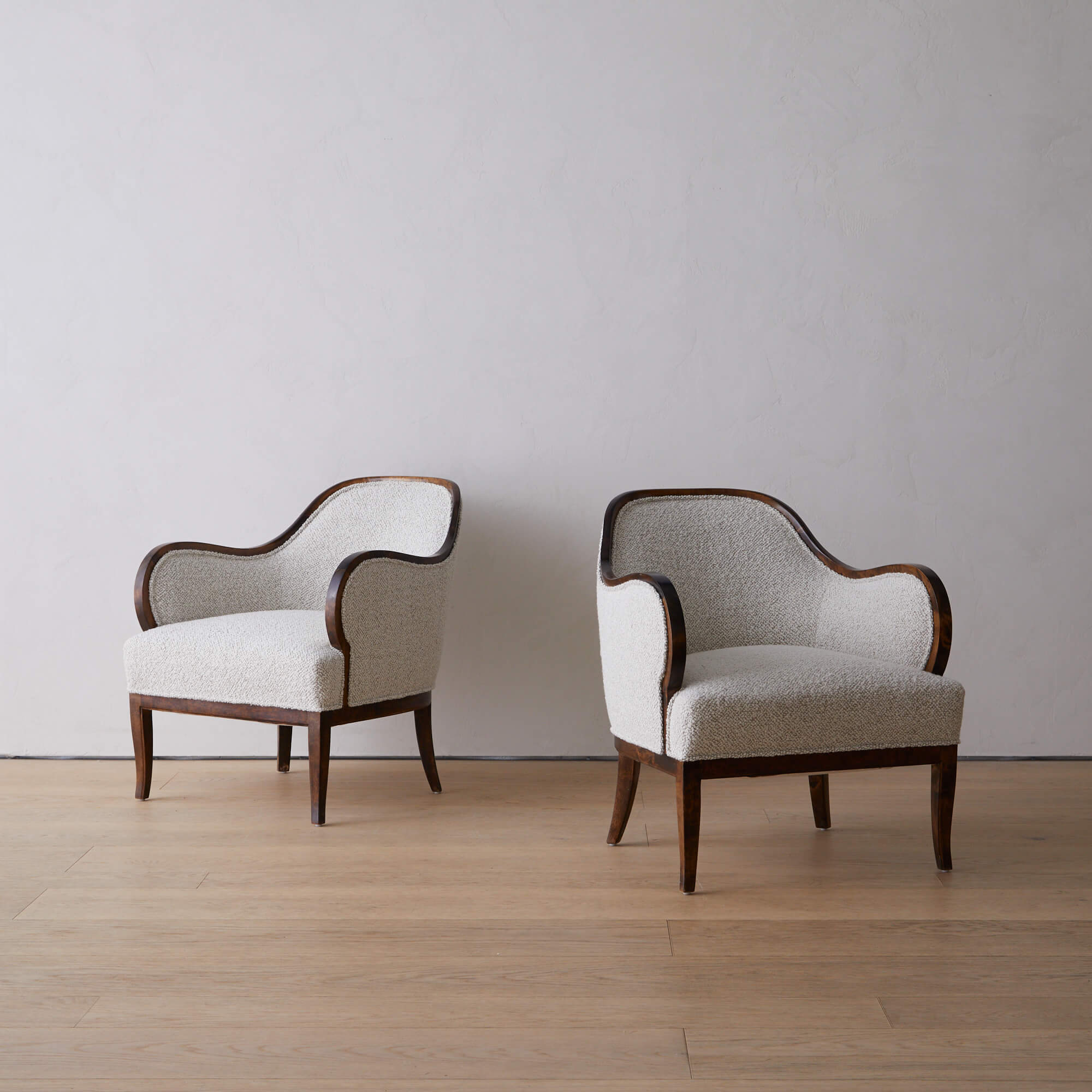 Pair of Swedish Grace Stained Birch Armchairs