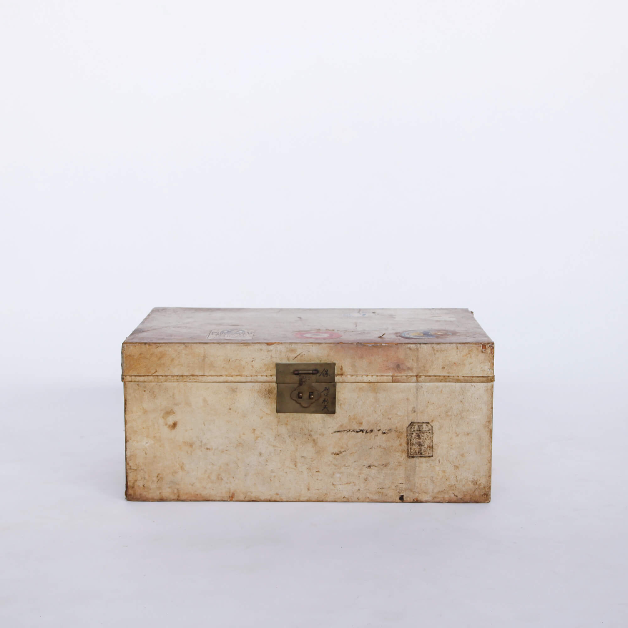 Chinese Parchment Chest with European Travel Labels