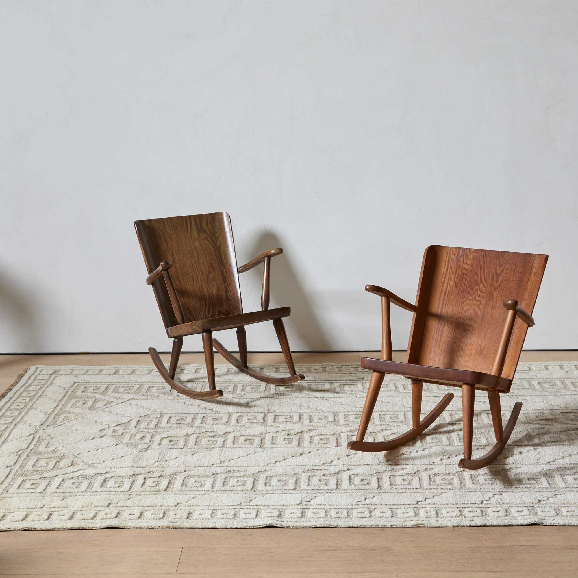 Two Svensk Fur Rocking Chairs by Göran Malmvall