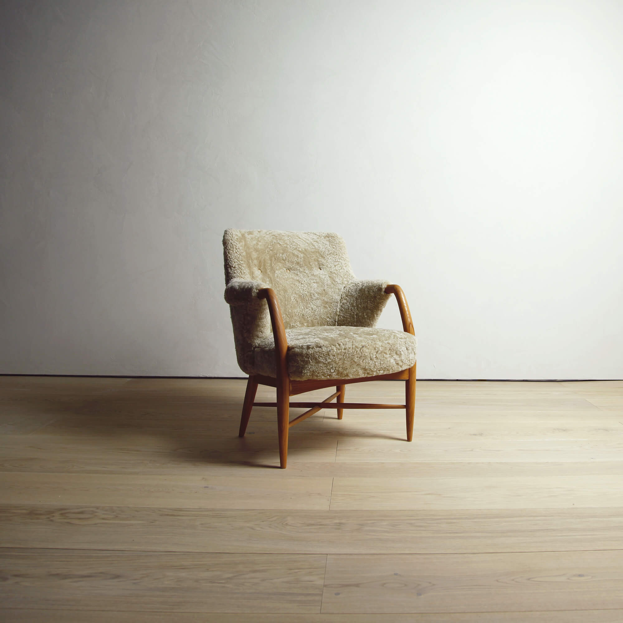 1950s Shearling-covered Armchair by Carin Bryggman