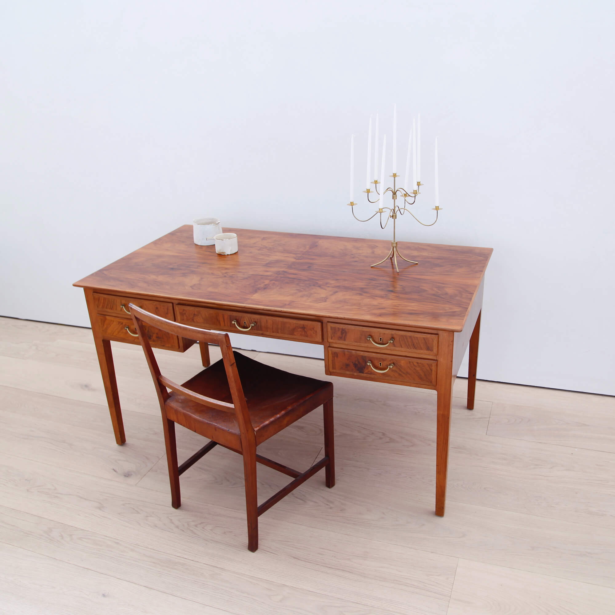 Danish Cabinetmaker's Walnut and Teak Desk
