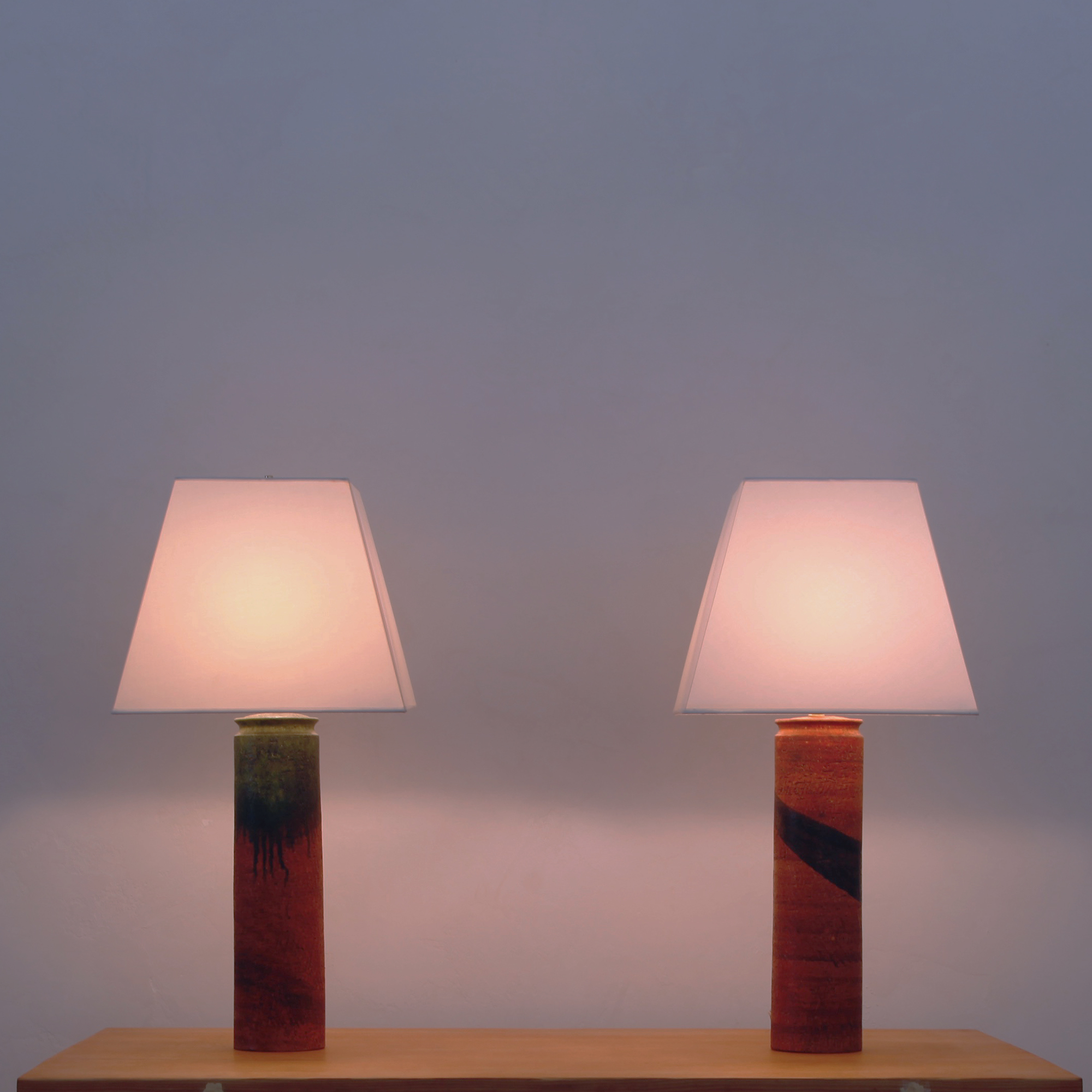Pair of ceramic table lamps by Marcello Fantoni
