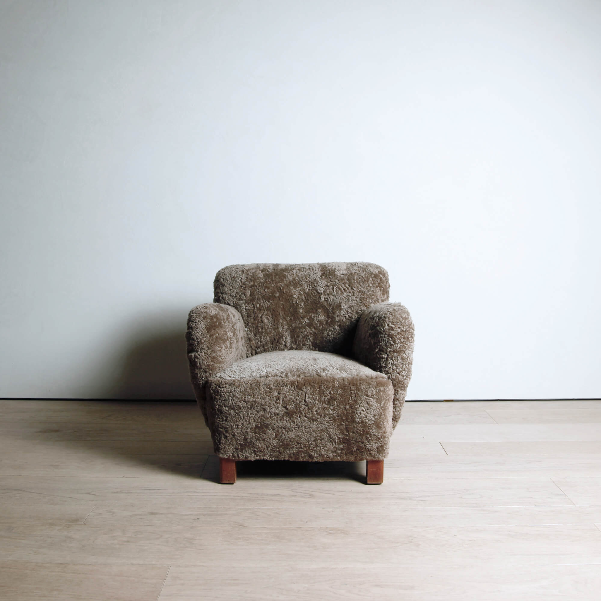 Danish Cabinetmaker's Shearling Lounge Chair
