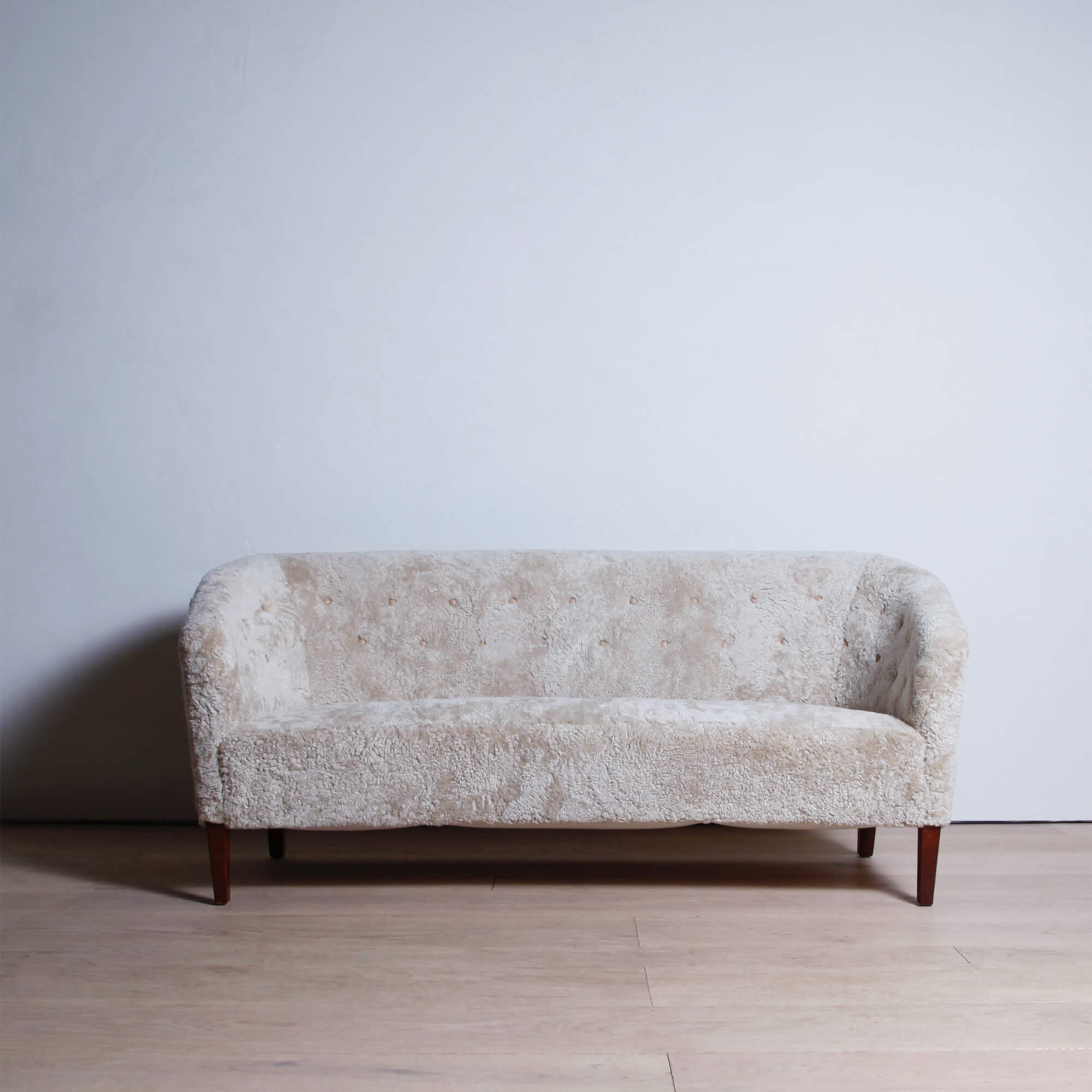 Three Seat Sofa in Shearling by Ejvind Johansson and Ludvig Pontoppidan