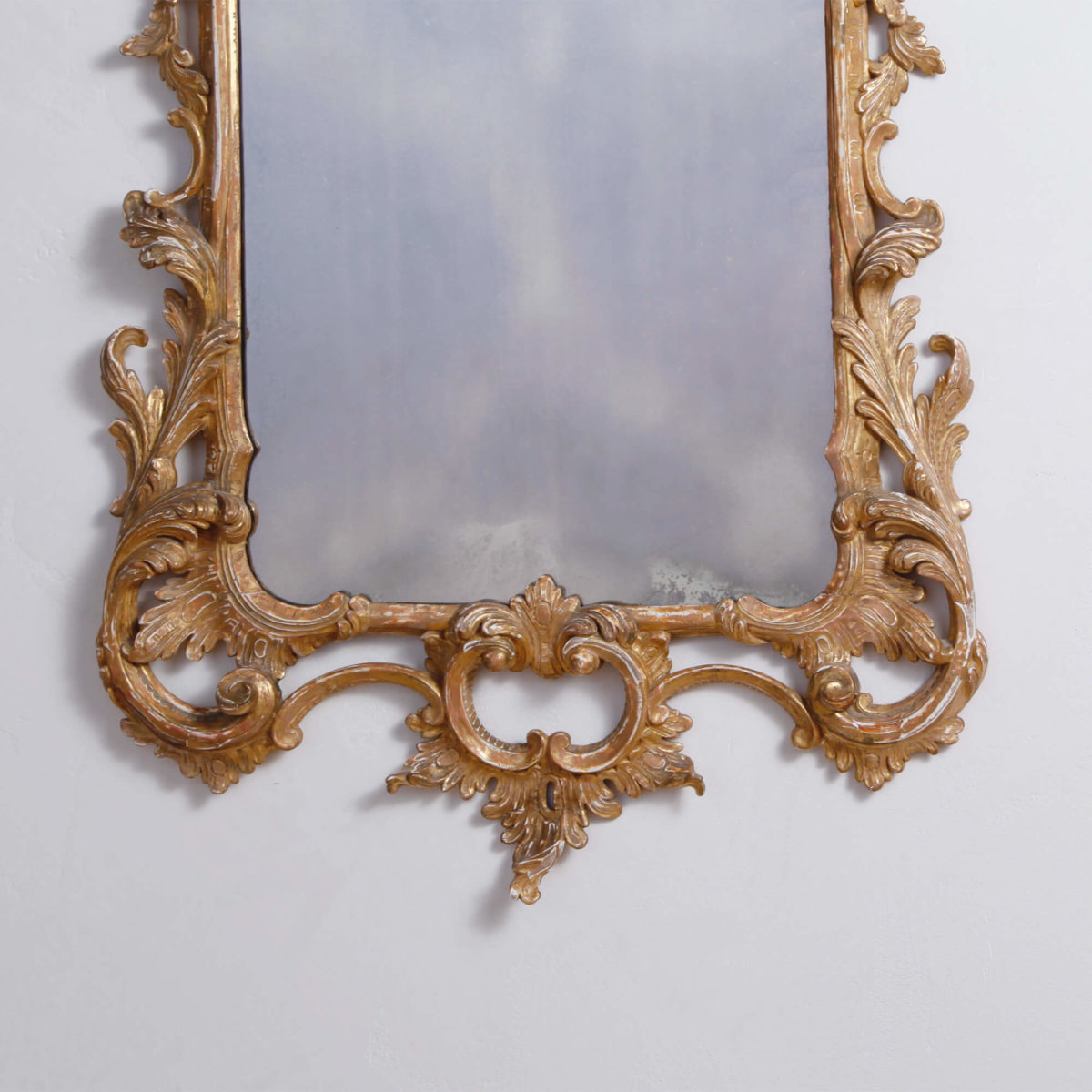 George II Carved Giltwood Rococo Mirror - Lawton Mull