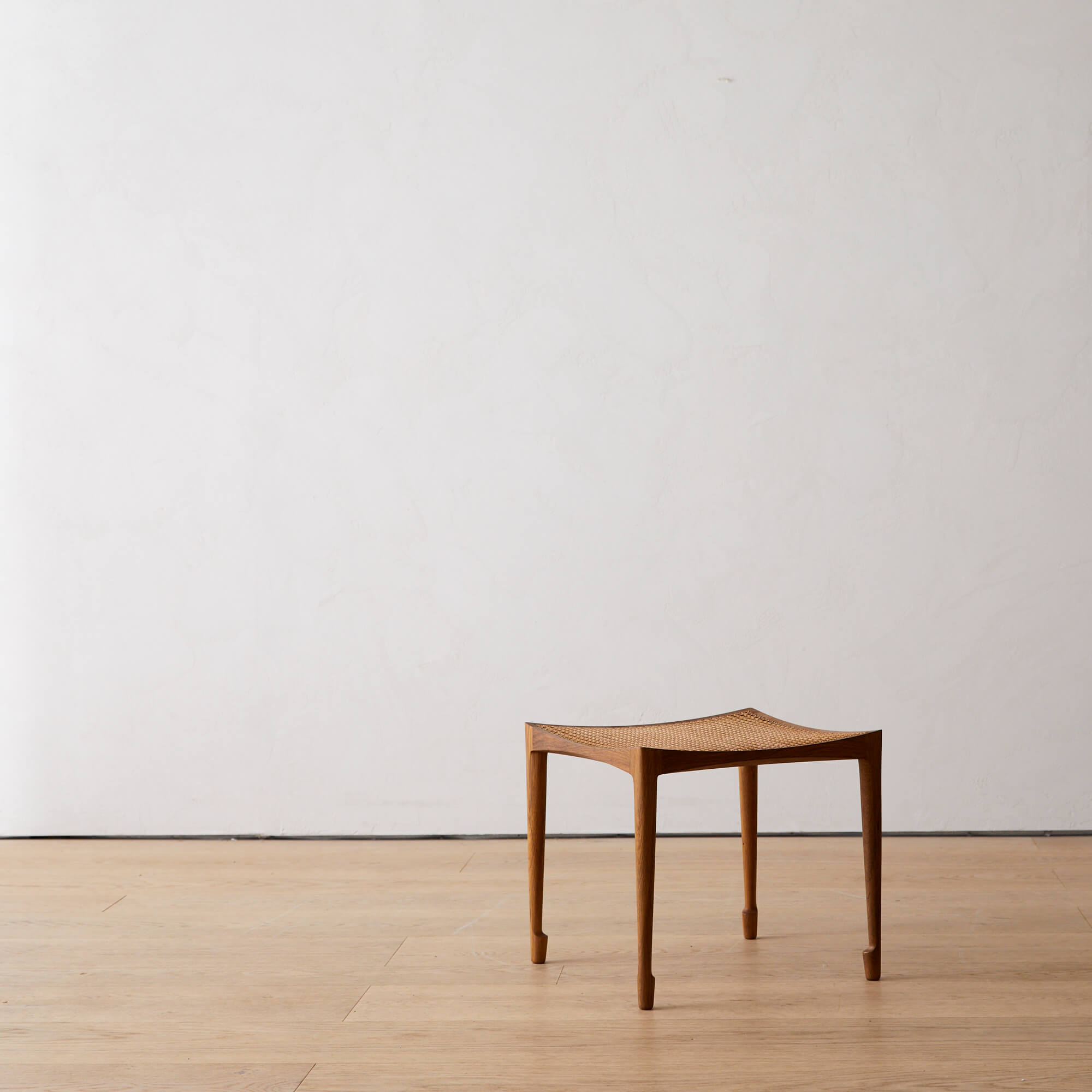 Oak and cane stool by Bernt Petersen