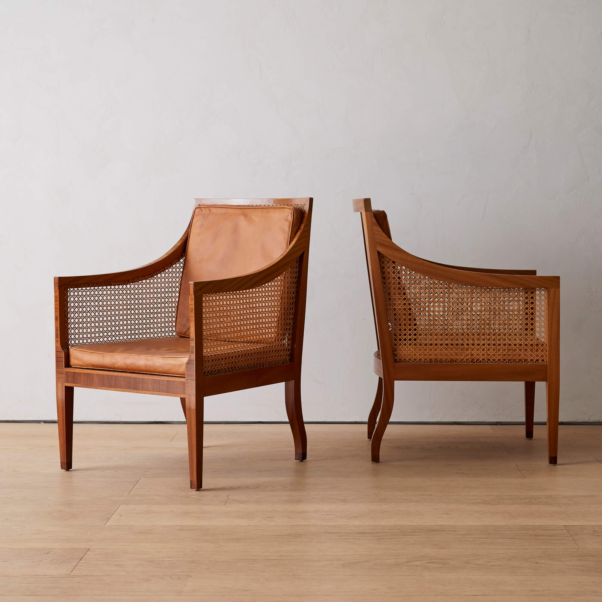 Pair of Mahogany and Rosewood Bergere by Kaare Klint