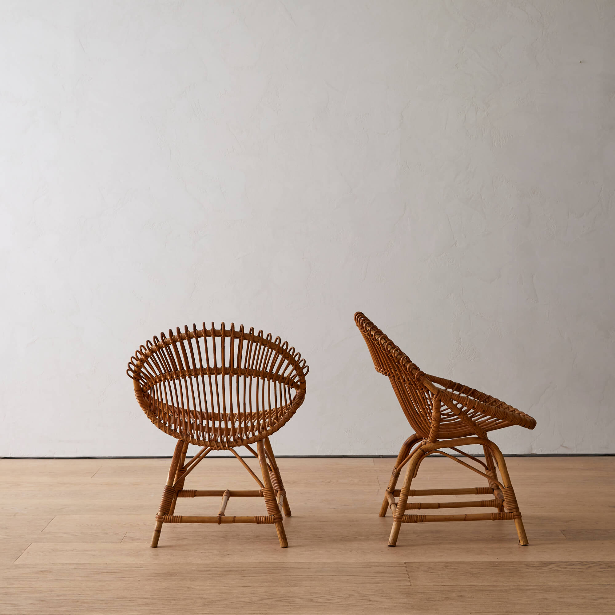 Pair of Franco Albini Rattan Chairs