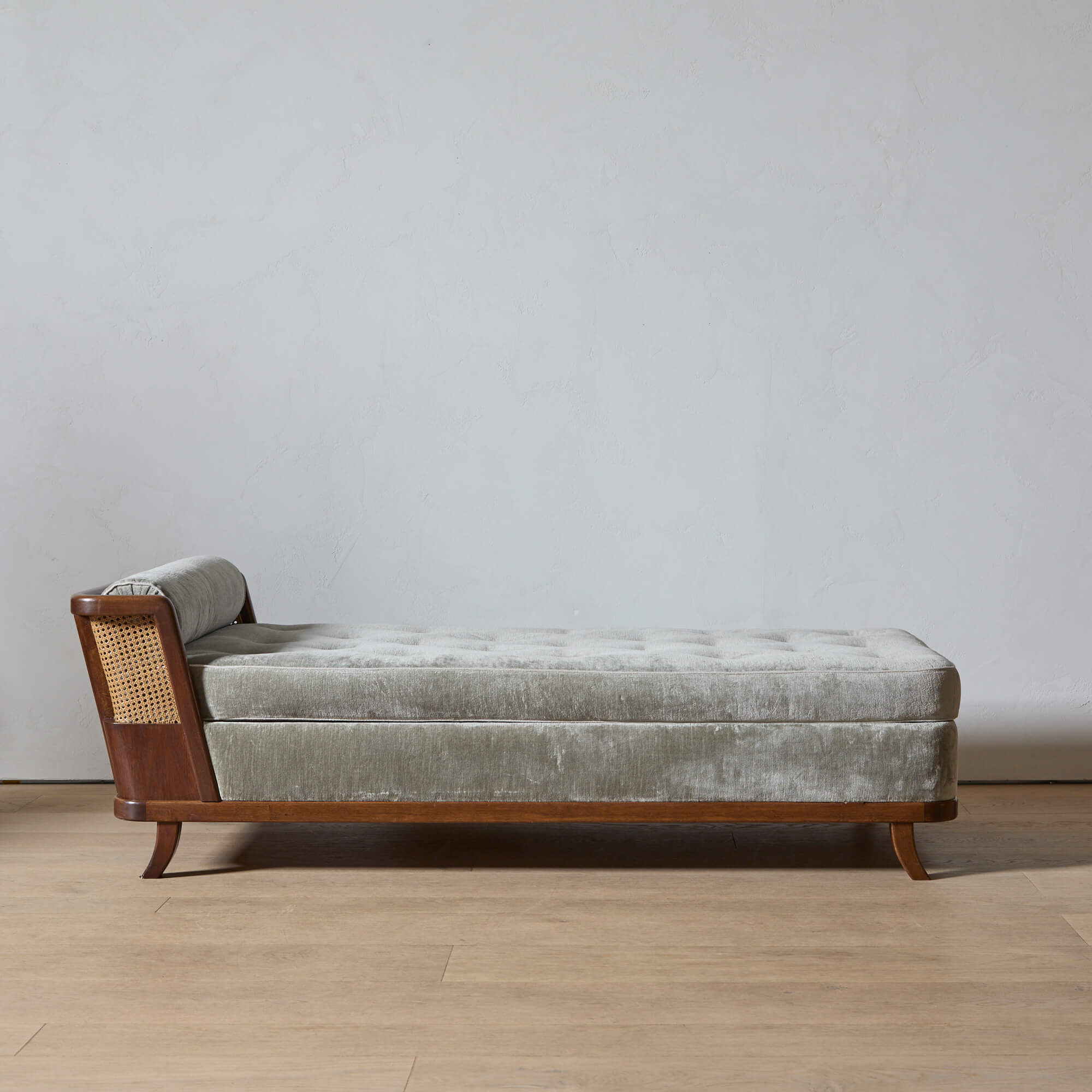 Swedish Moderne Mahogany and Cane Daybed