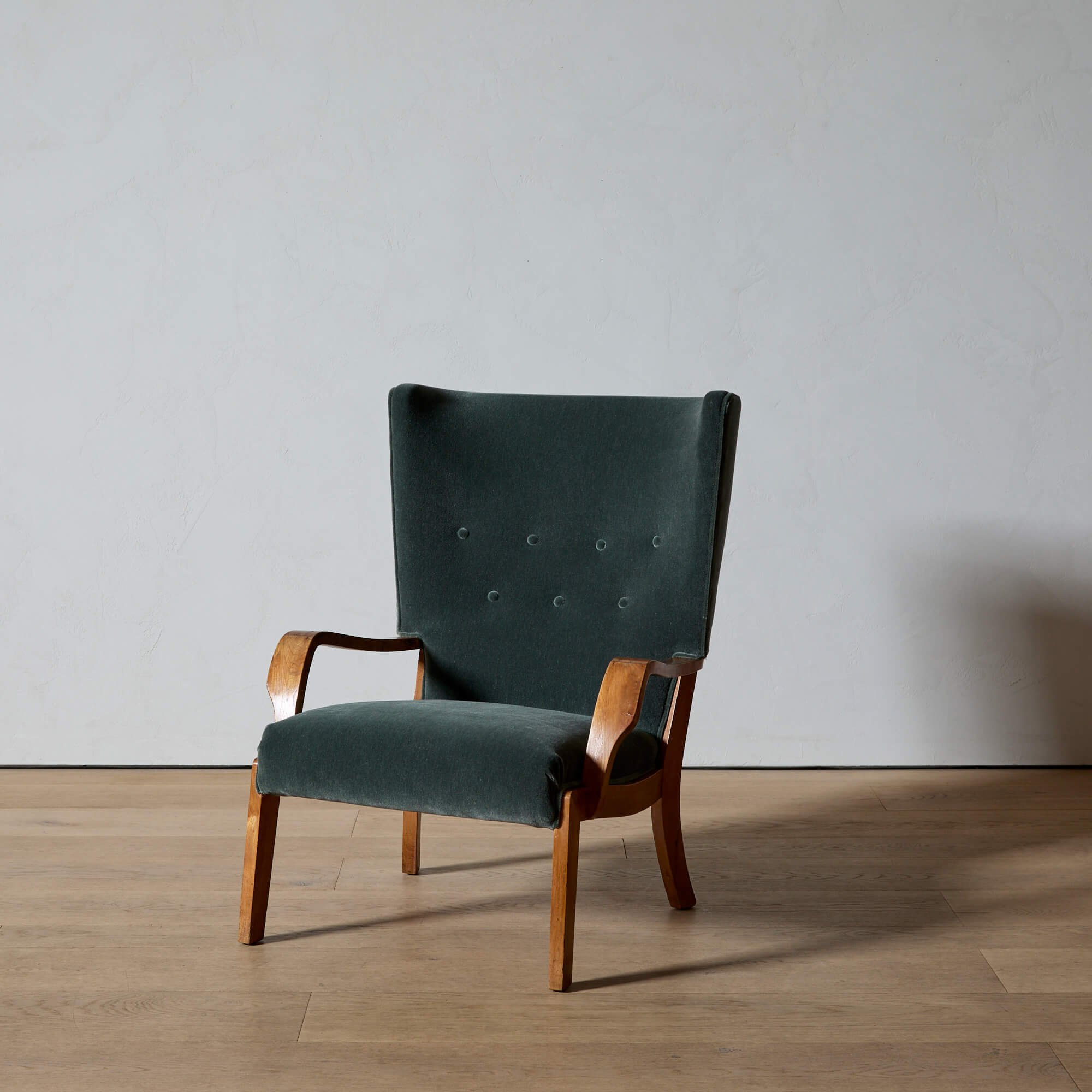 Elm Wingback Chair Attributed to Børge Christian Christoffersen