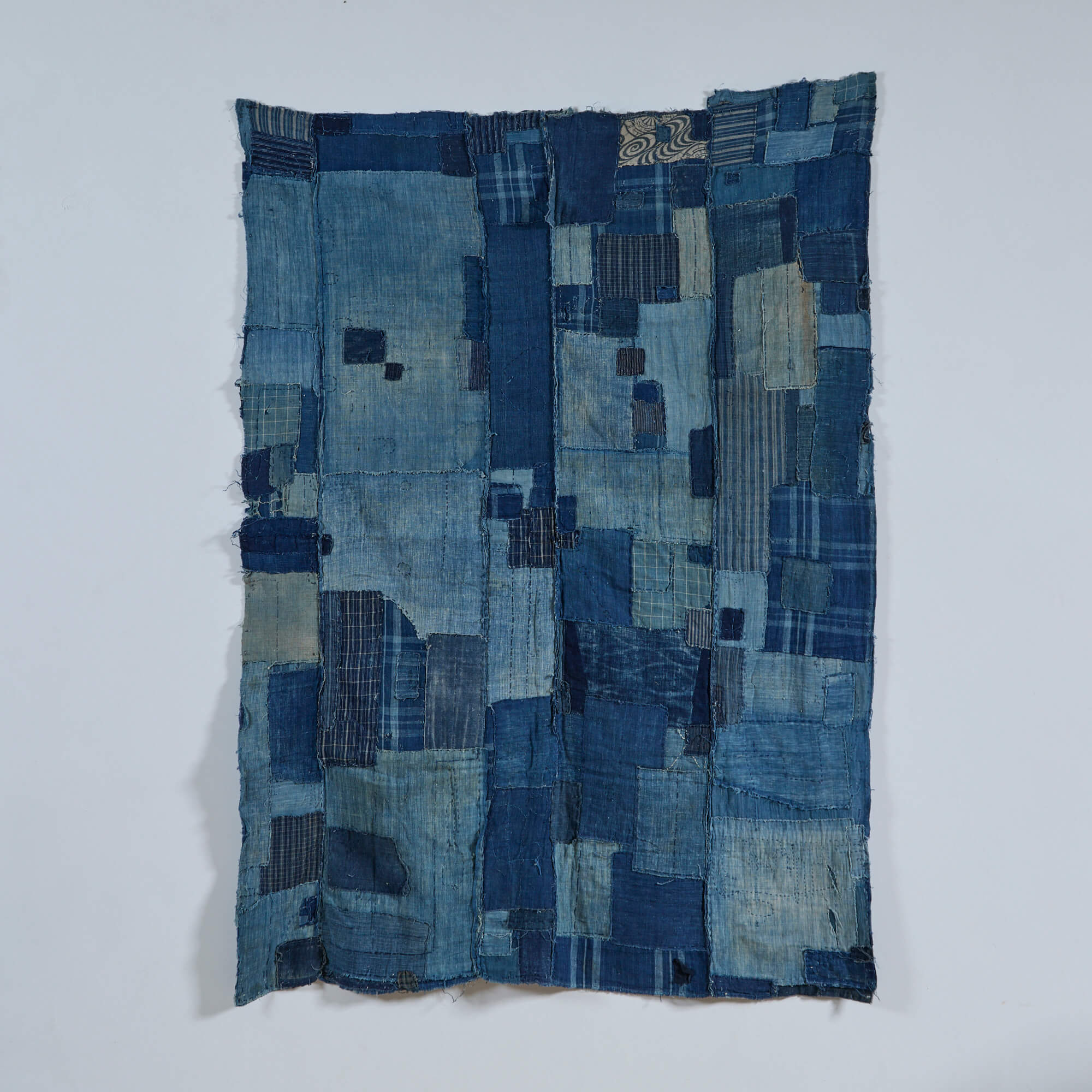 LARGE PATCHED AND MENDED BORO FUTON COVER