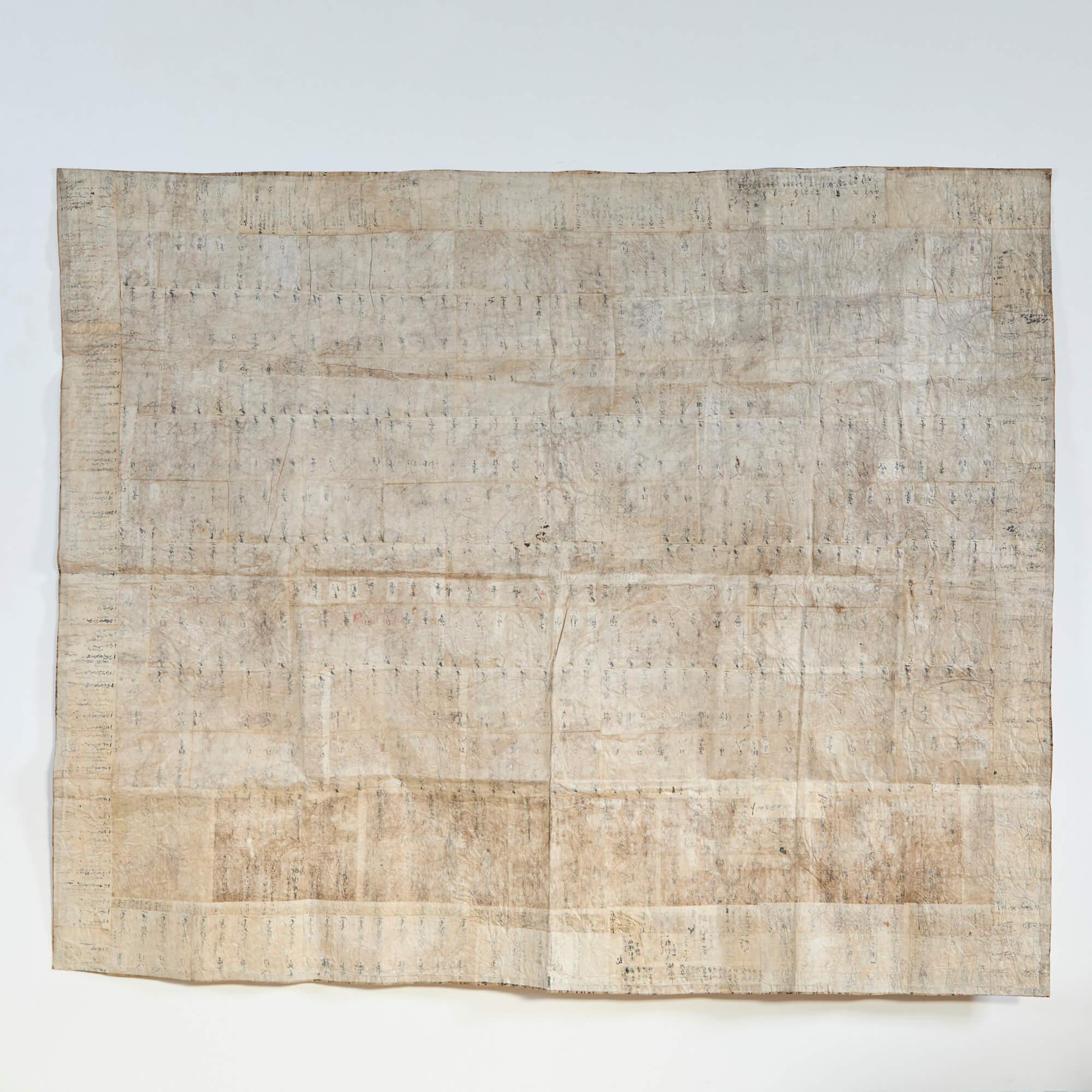 LARGE FLOOR MAT OR ROOM DIVIDER MADE OF LAMINATED, RECYCLED LEDGER PAPER