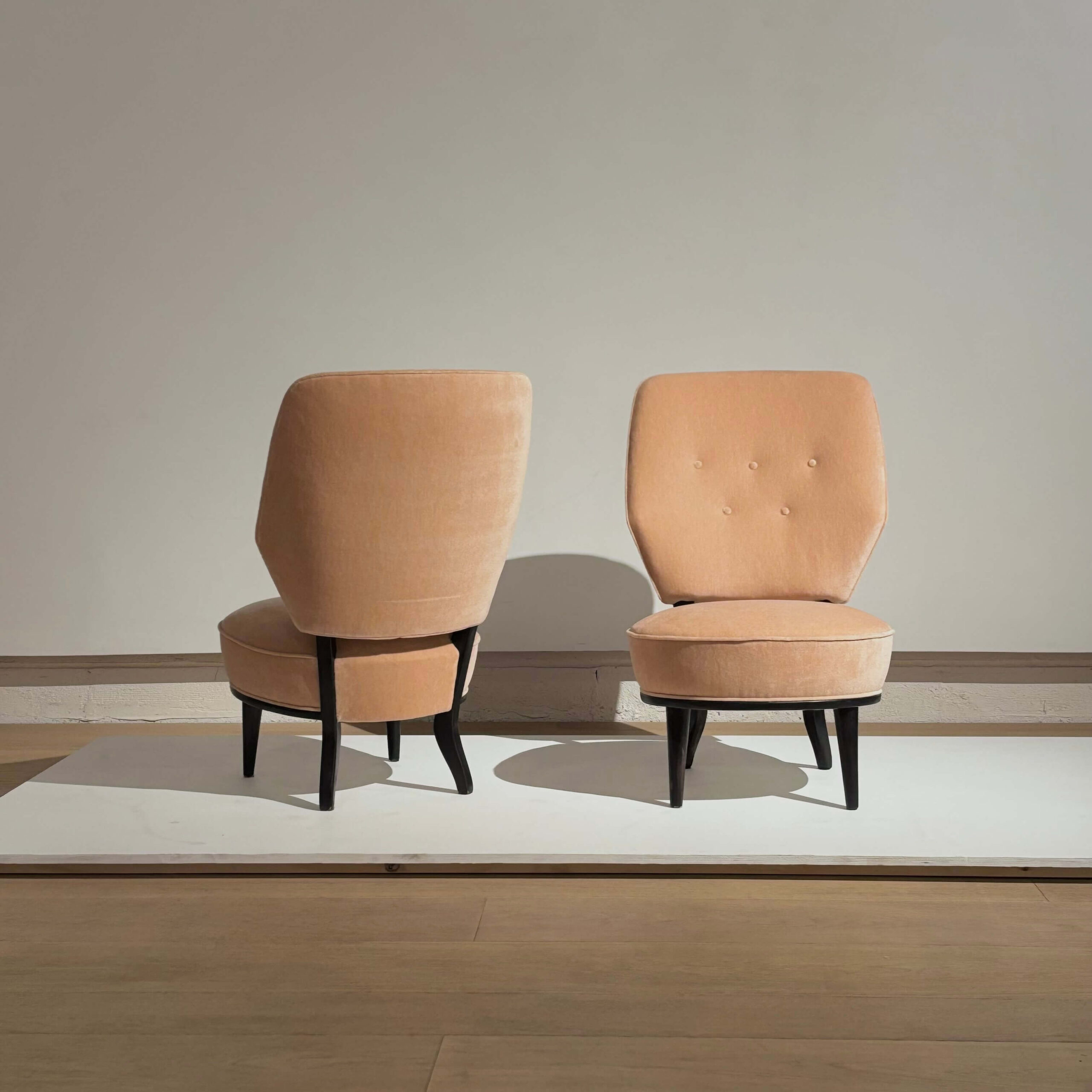 Pair of Slipper Chairs by Erik Chambert