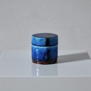 Guido Gambone Blue Ceramic Lidded Vessel