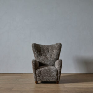Danish Cabinetmaker Shearling Lounge Chair