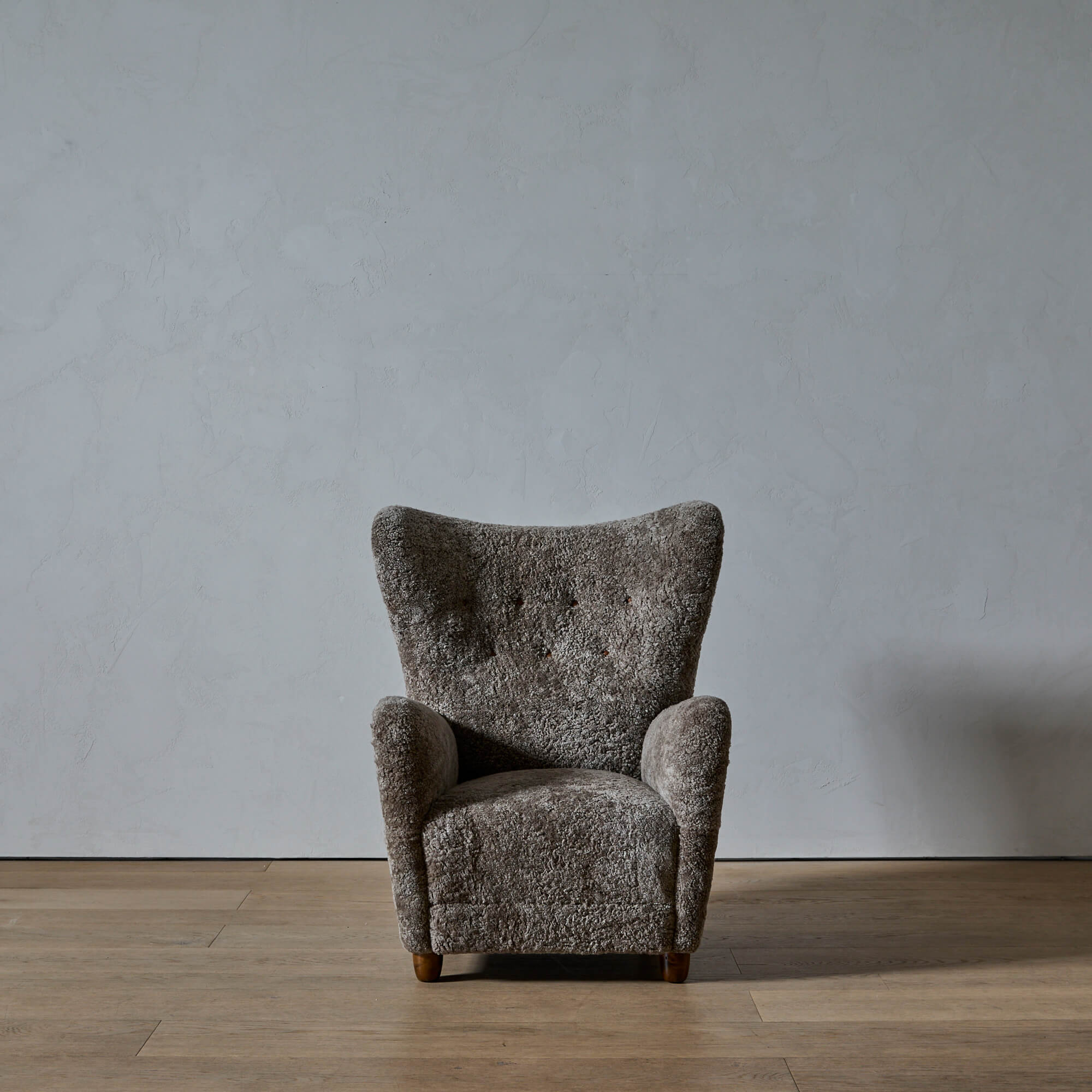Danish Cabinetmaker Shearling Lounge Chair