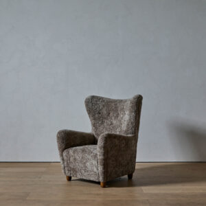 Danish Cabinetmaker Shearling Lounge Chair