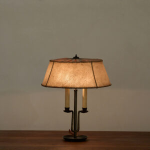 Parchment and Bronze Art Deco Table Lamp