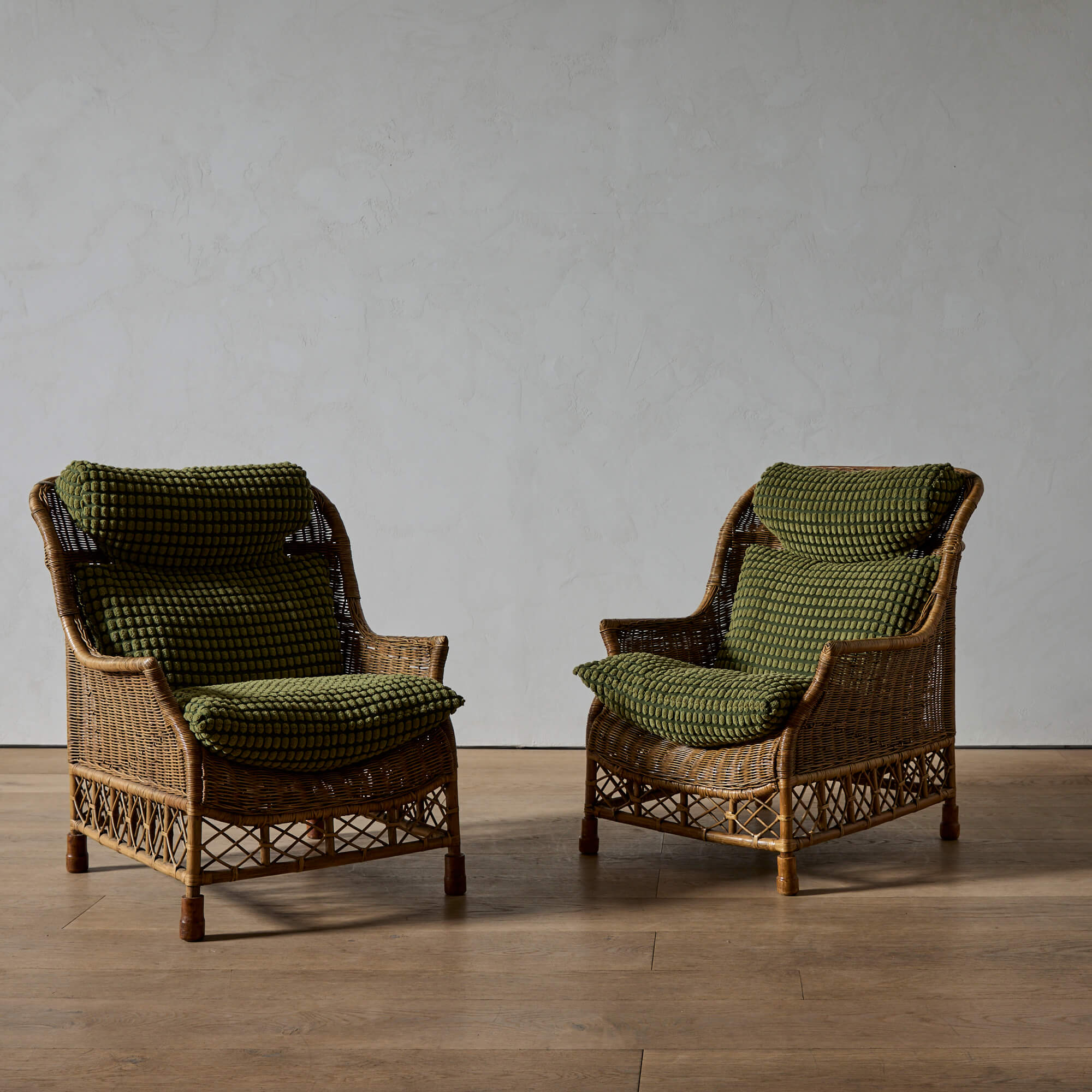 Pair of 'Karen Blixen' Rattan Lounge Chairs by Søren Lund