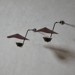 1950s Perforated Metal Wall Lamps, Manner of Pierre Guariche