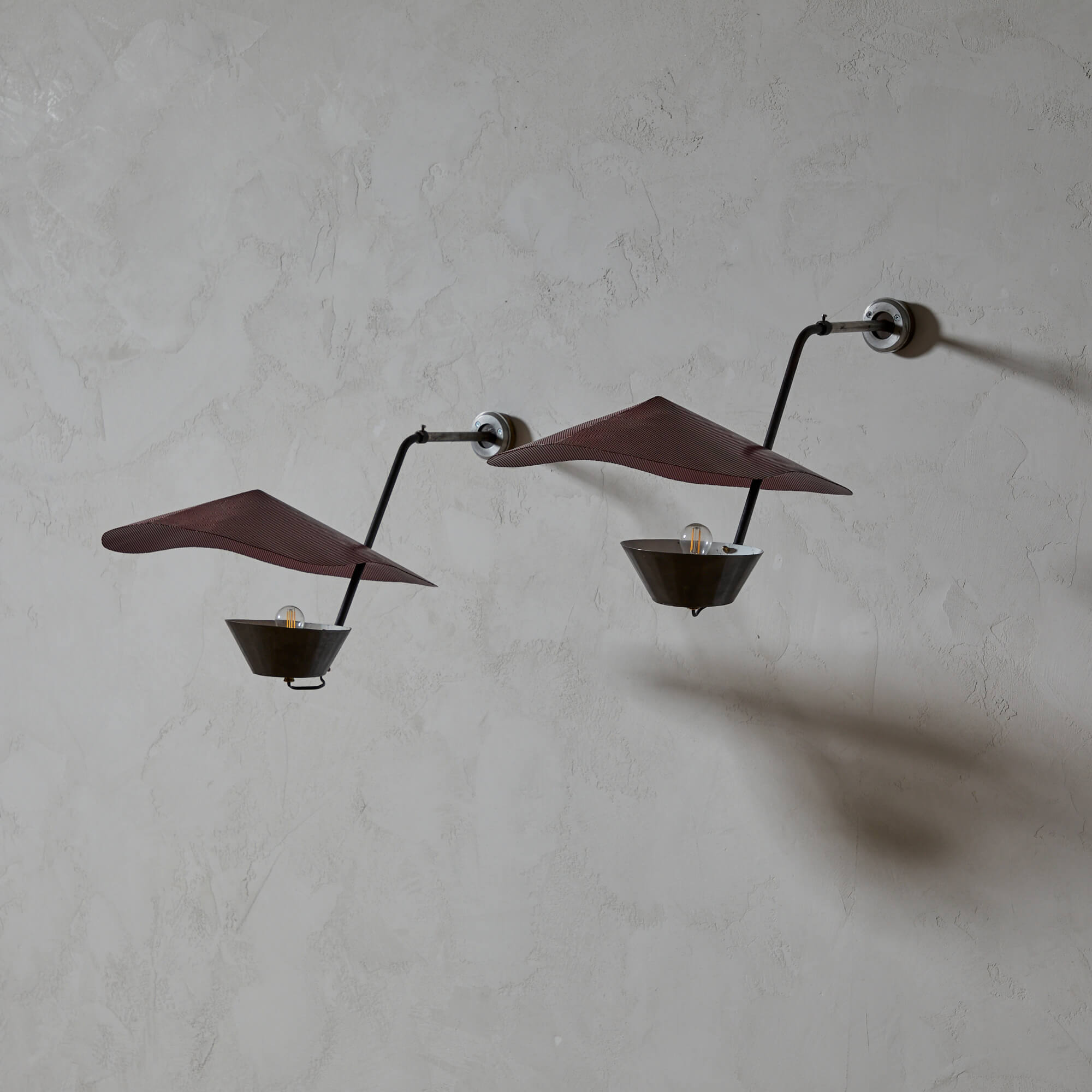 1950s Perforated Metal Wall Lamps, Manner of Pierre Guariche
