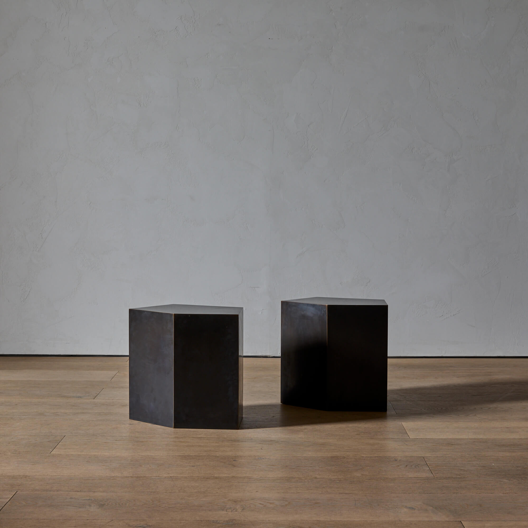 Pair of Patinated Bronze Side Tables