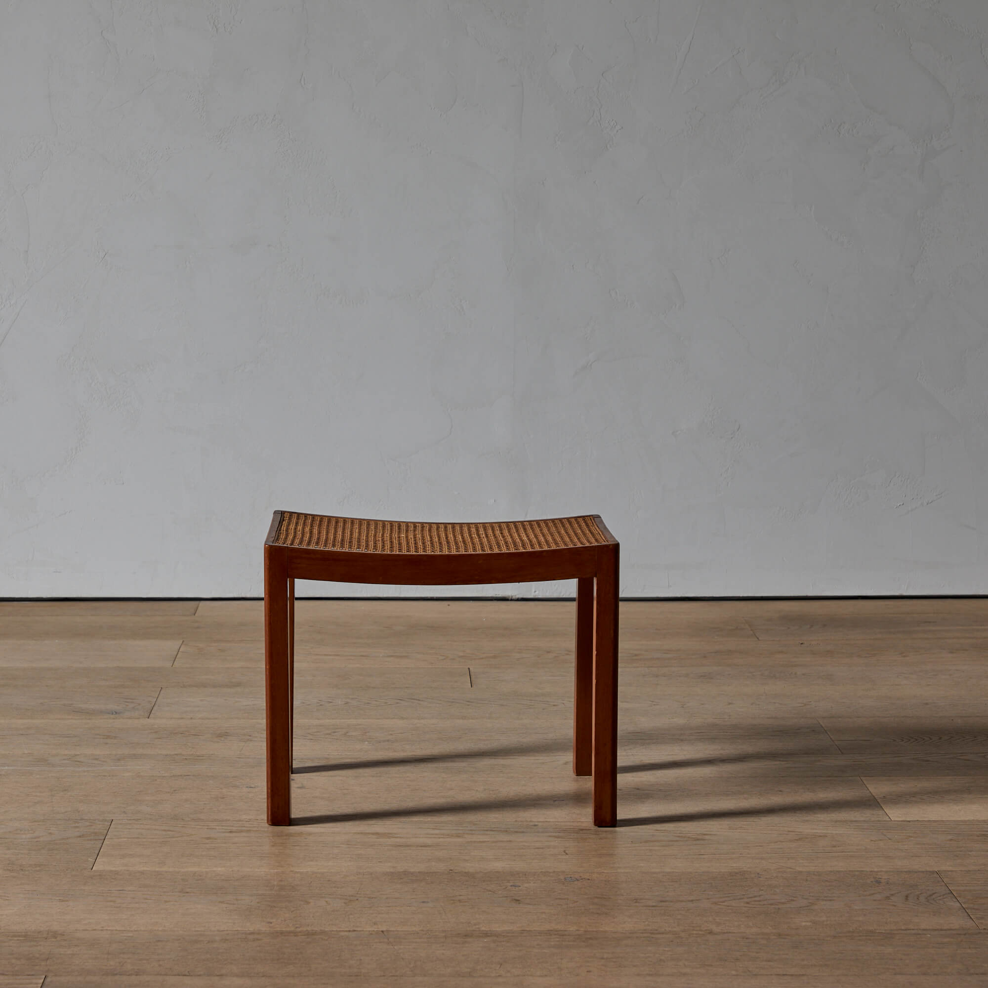 Danish Cabinetmaker's Teak and Cane Stool - Image 2