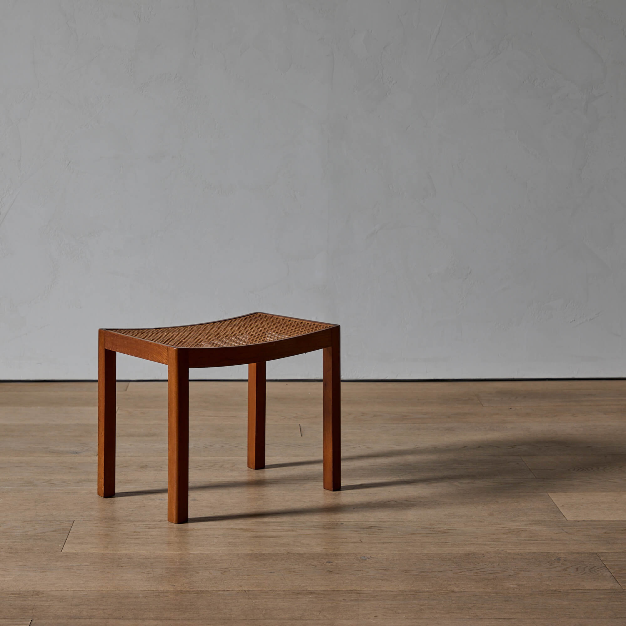 Danish Cabinetmaker's Teak and Cane Stool