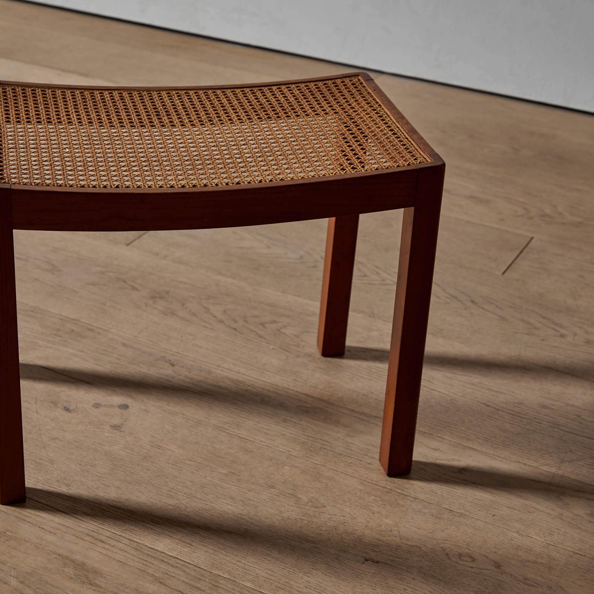 Danish Cabinetmaker's Teak and Cane Stool - Image 3