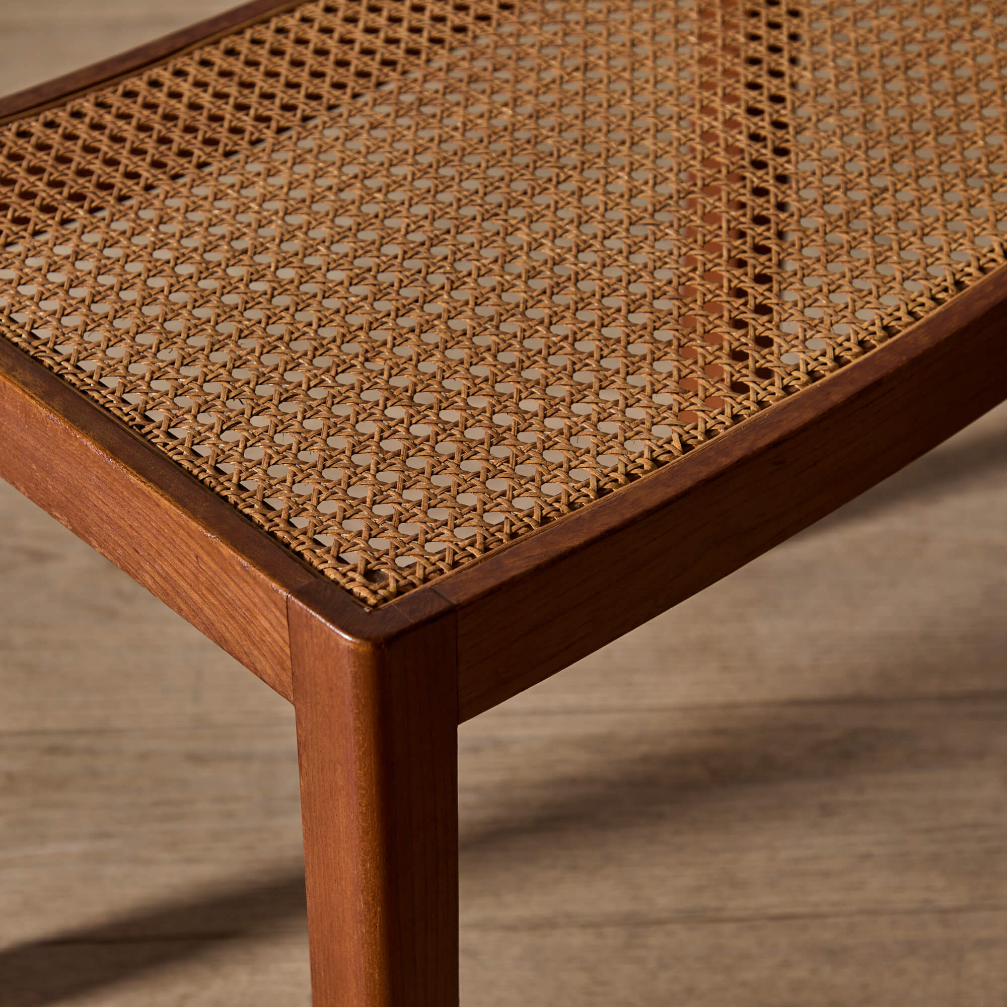Danish Cabinetmaker's Teak and Cane Stool - Image 4