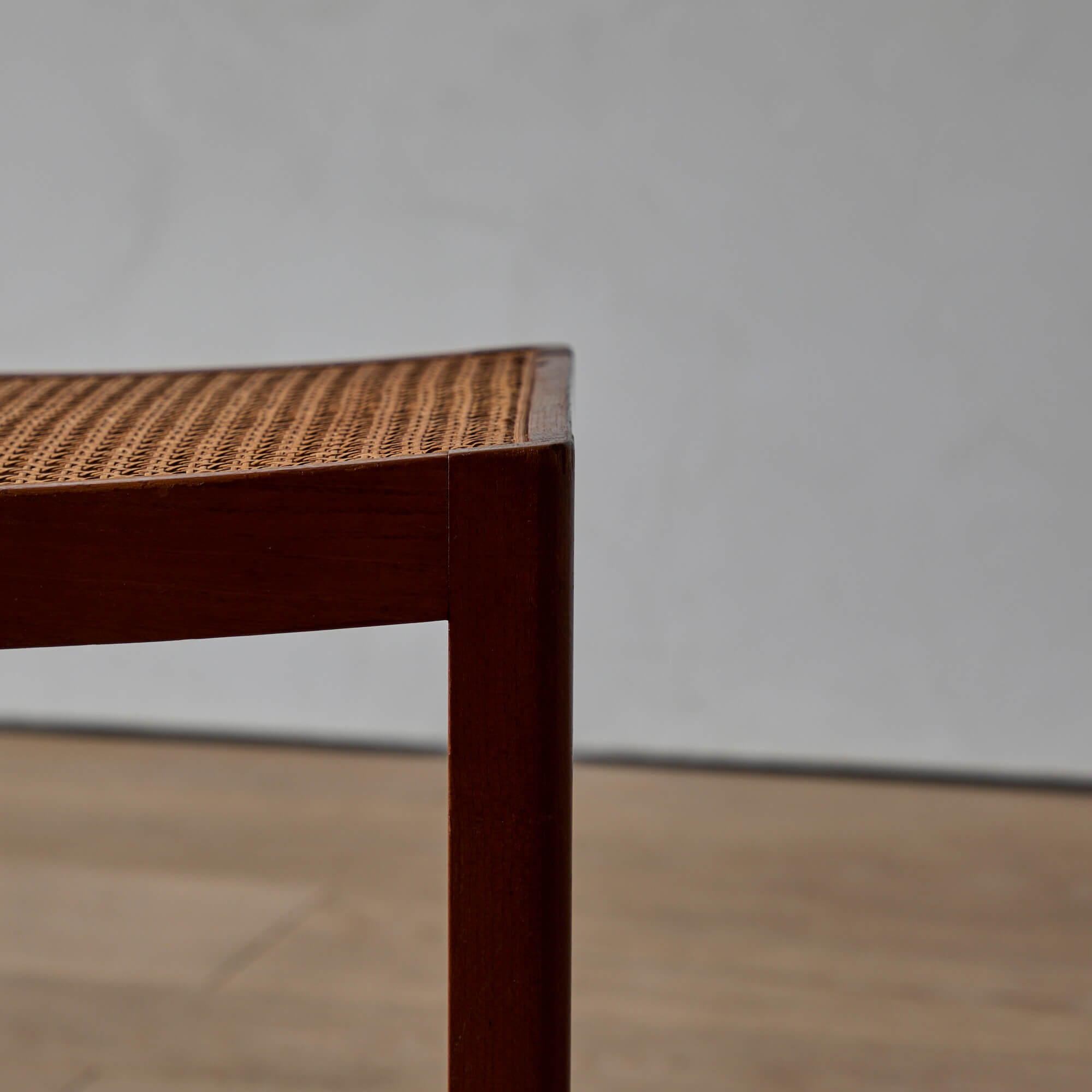 Danish Cabinetmaker's Teak and Cane Stool - Image 5