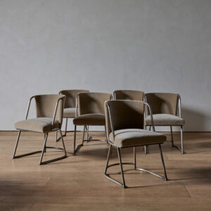 Set of Six Dining Chairs Attributed to Louis Sognot and Charlotte Alix