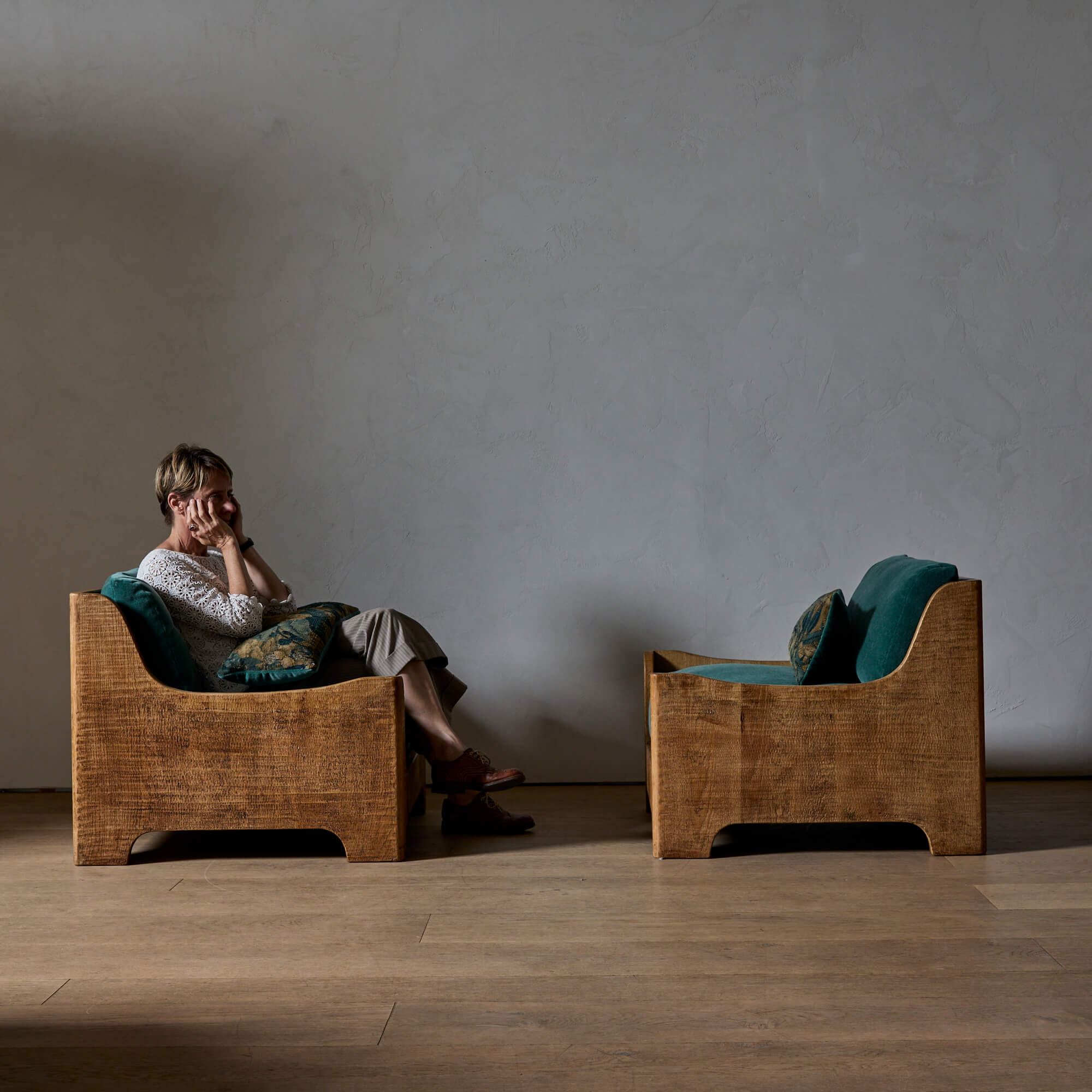 Pair of Low Belgian Lounge Chairs - Image 6