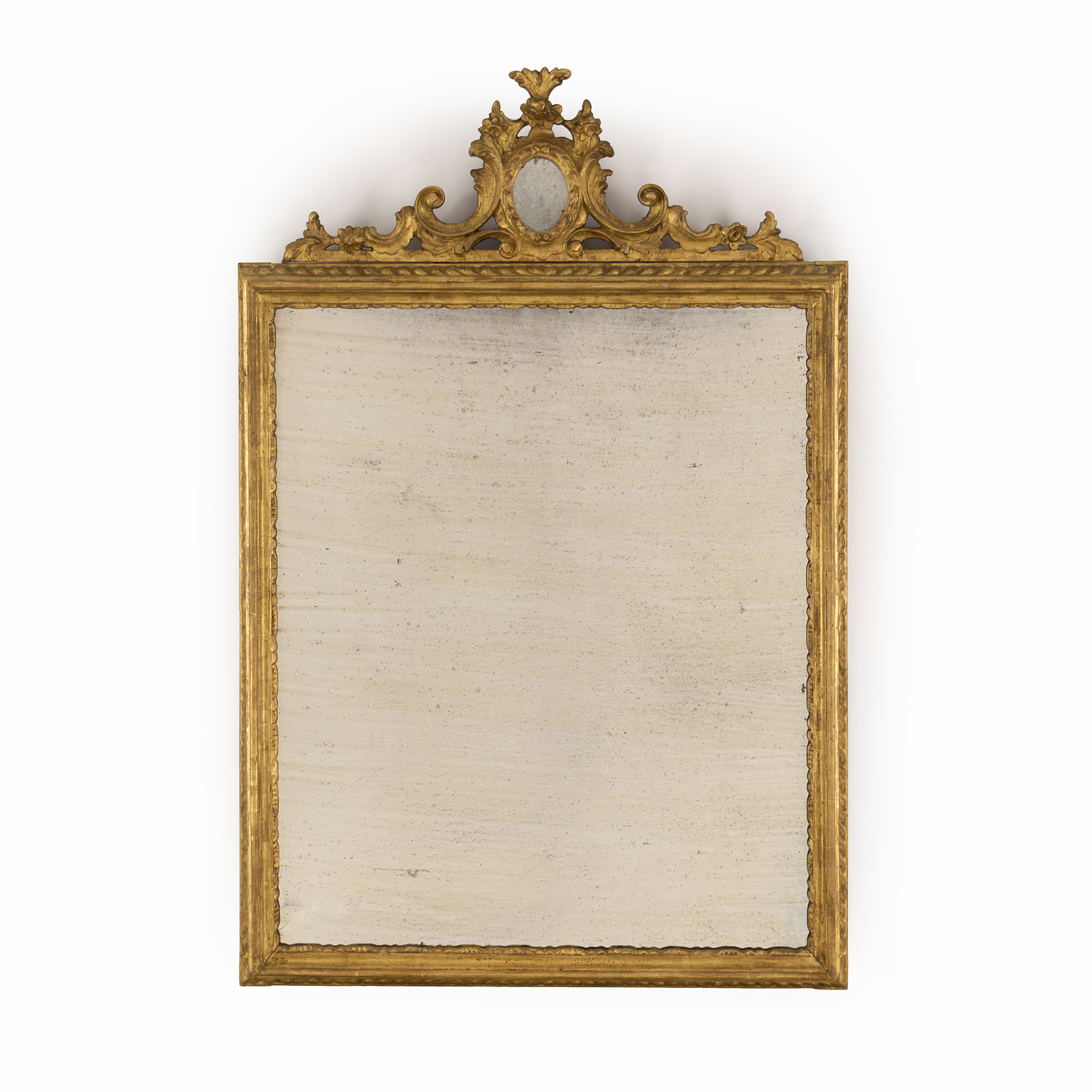 19th Century Italian Rococo Gilt Wood Mirror