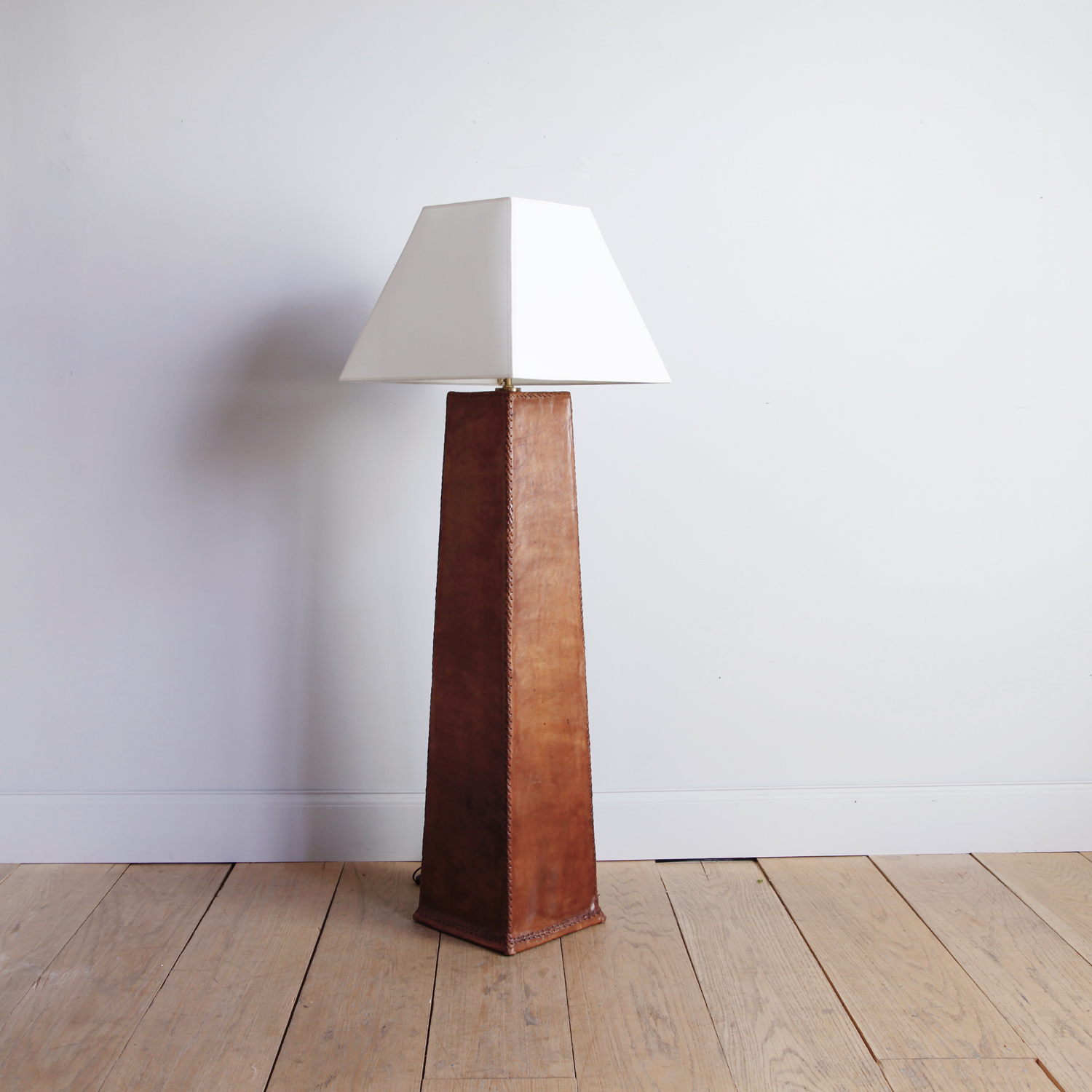 Monumental Leather Standing Lamp