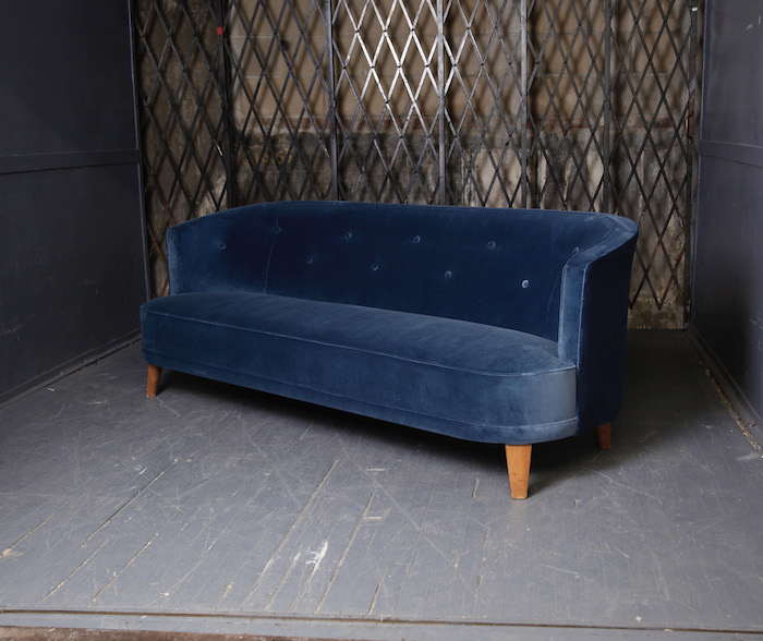 Malmsten Berlin Sofa in Blue Velvet