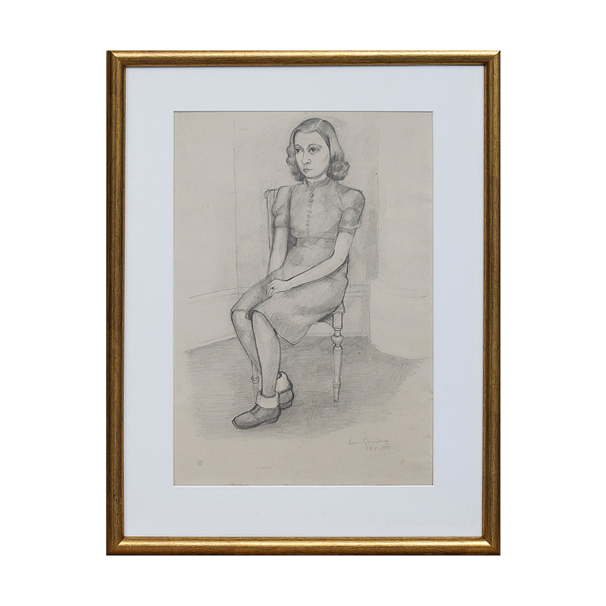 Drawing of a Young Girl by Sven Ljungberg